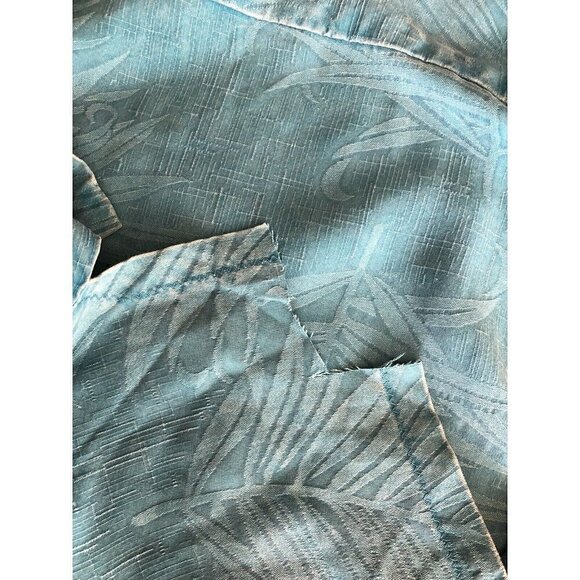 Nancy Bolen Womens Textured Blue Silk Button Down shirt Size M - Picture 11 of 12